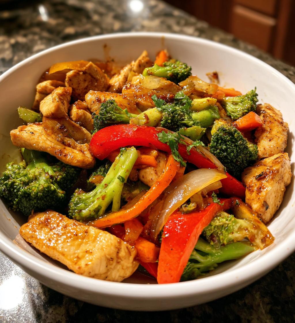 chicken and veggie stir fry - detail 1