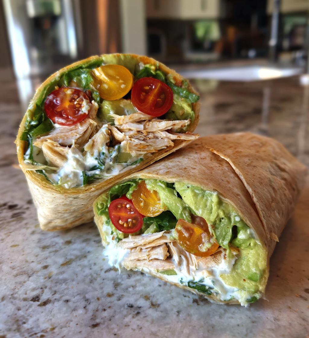 chicken avocado wrap - detail 1