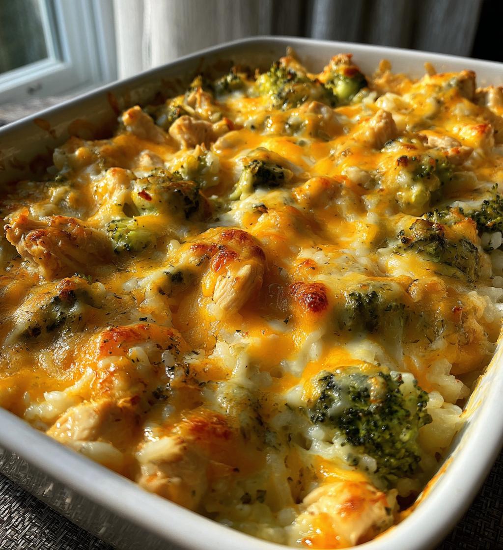 chicken broccoli rice cheese casserole - detail 1
