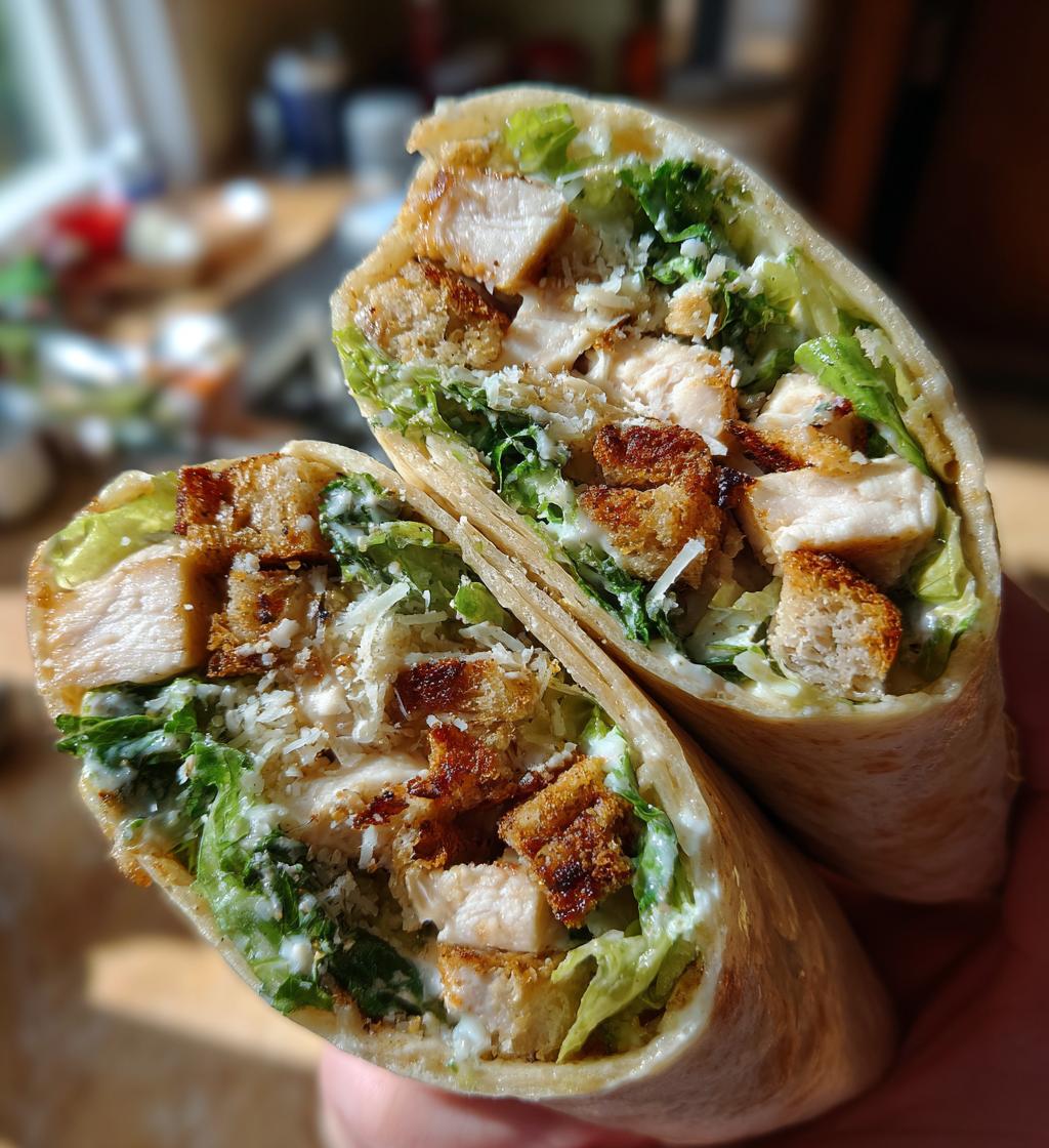 chicken caesar salad wrap - detail 1