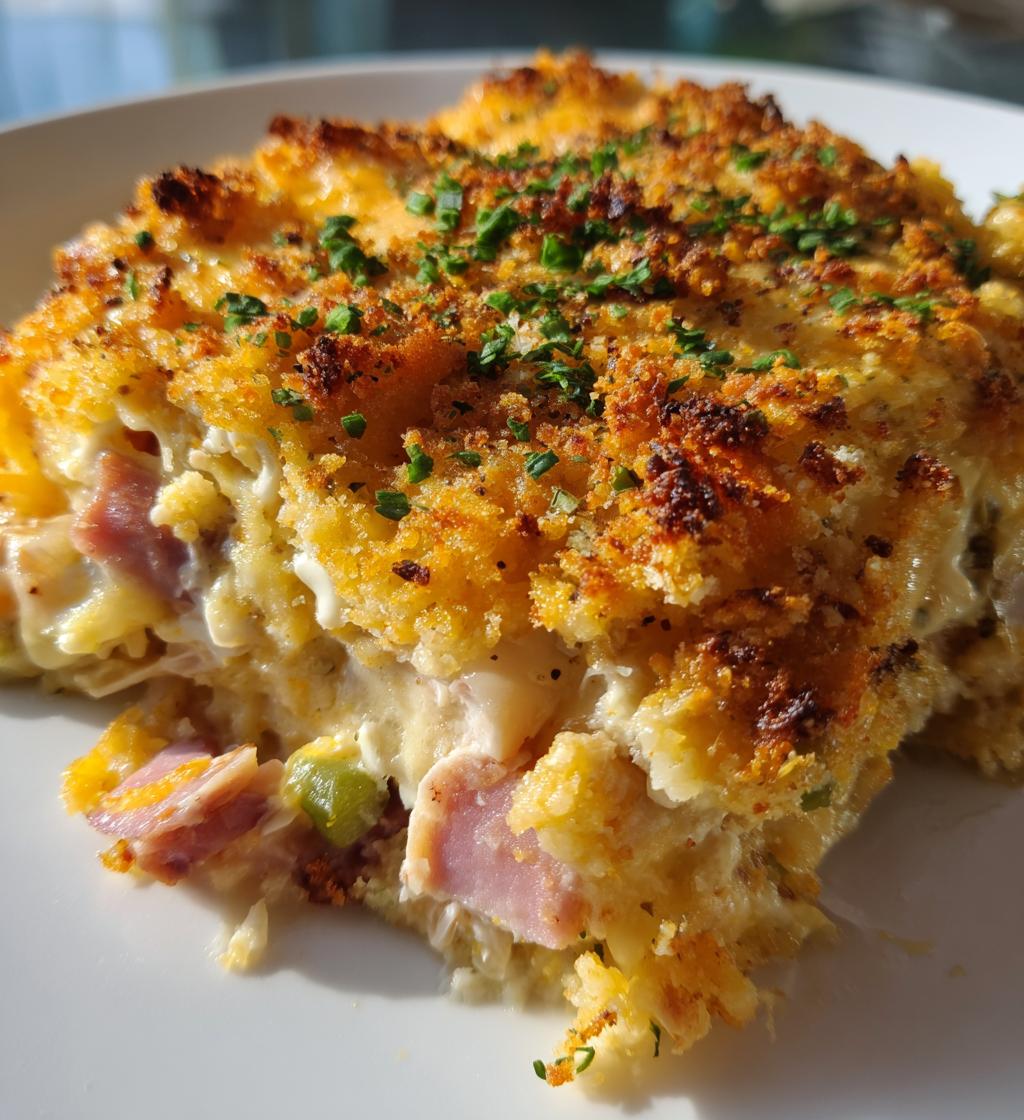 chicken cordon bleu casserole - detail 1