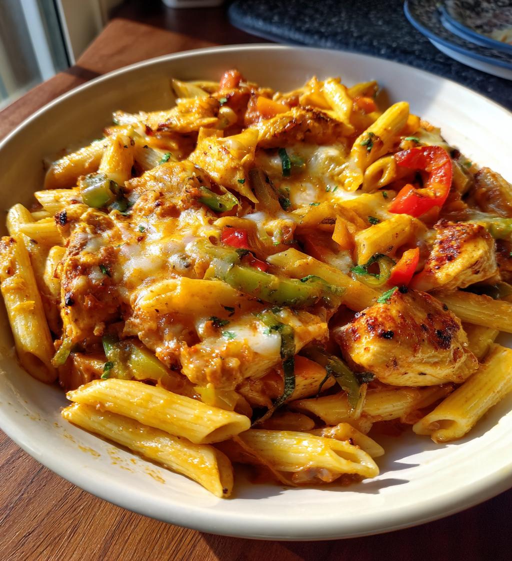 chicken fajita pasta - detail 1