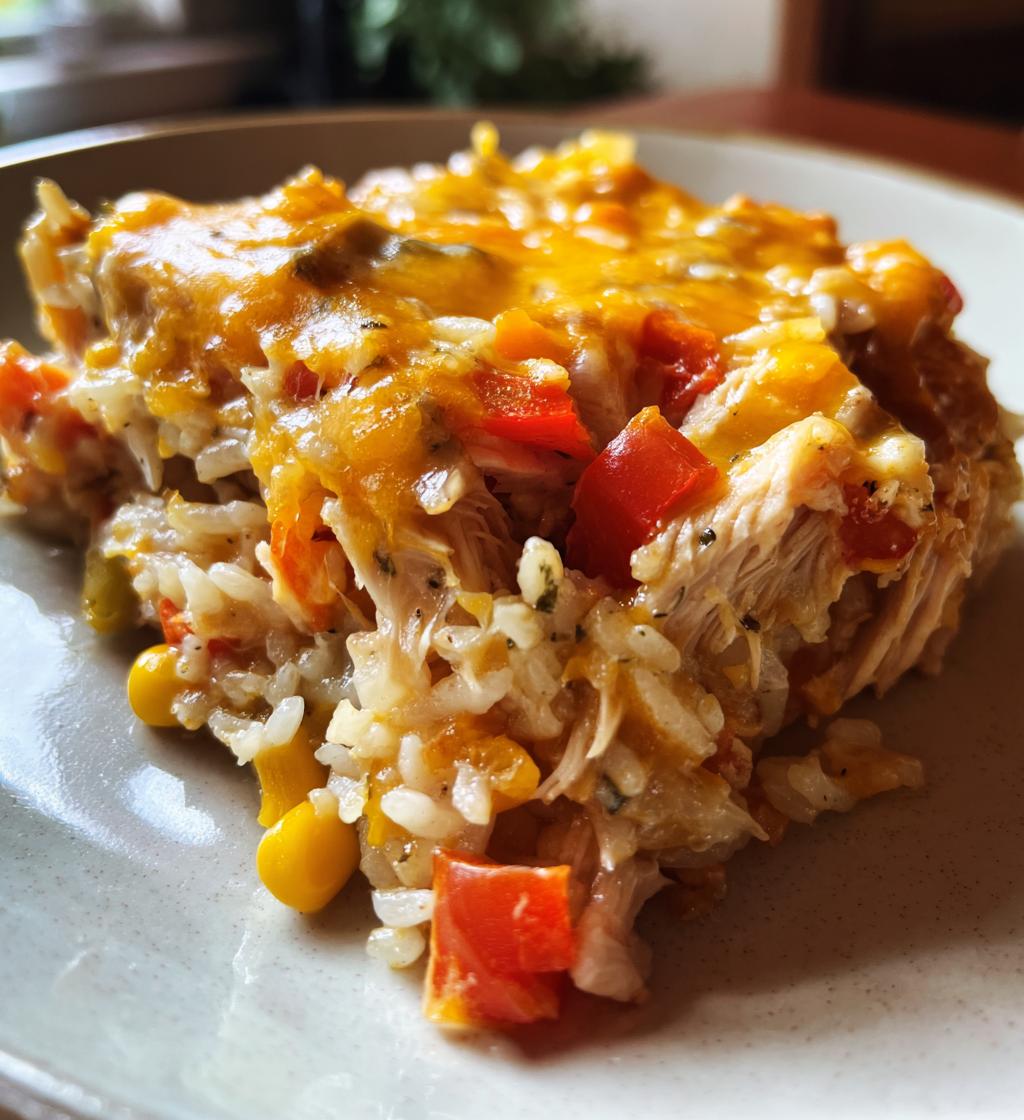 chicken fajita rice casserole - detail 1