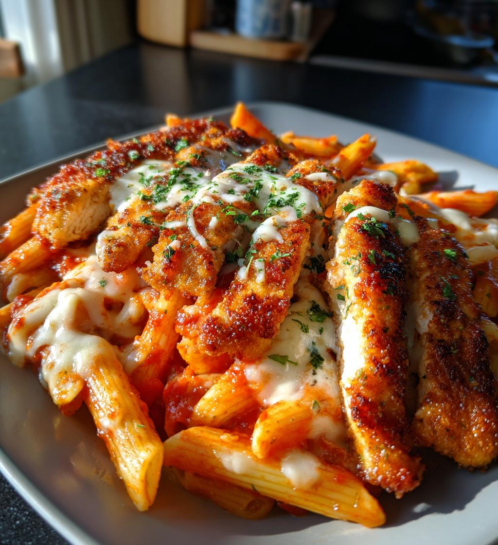chicken parmesan pasta - detail 1