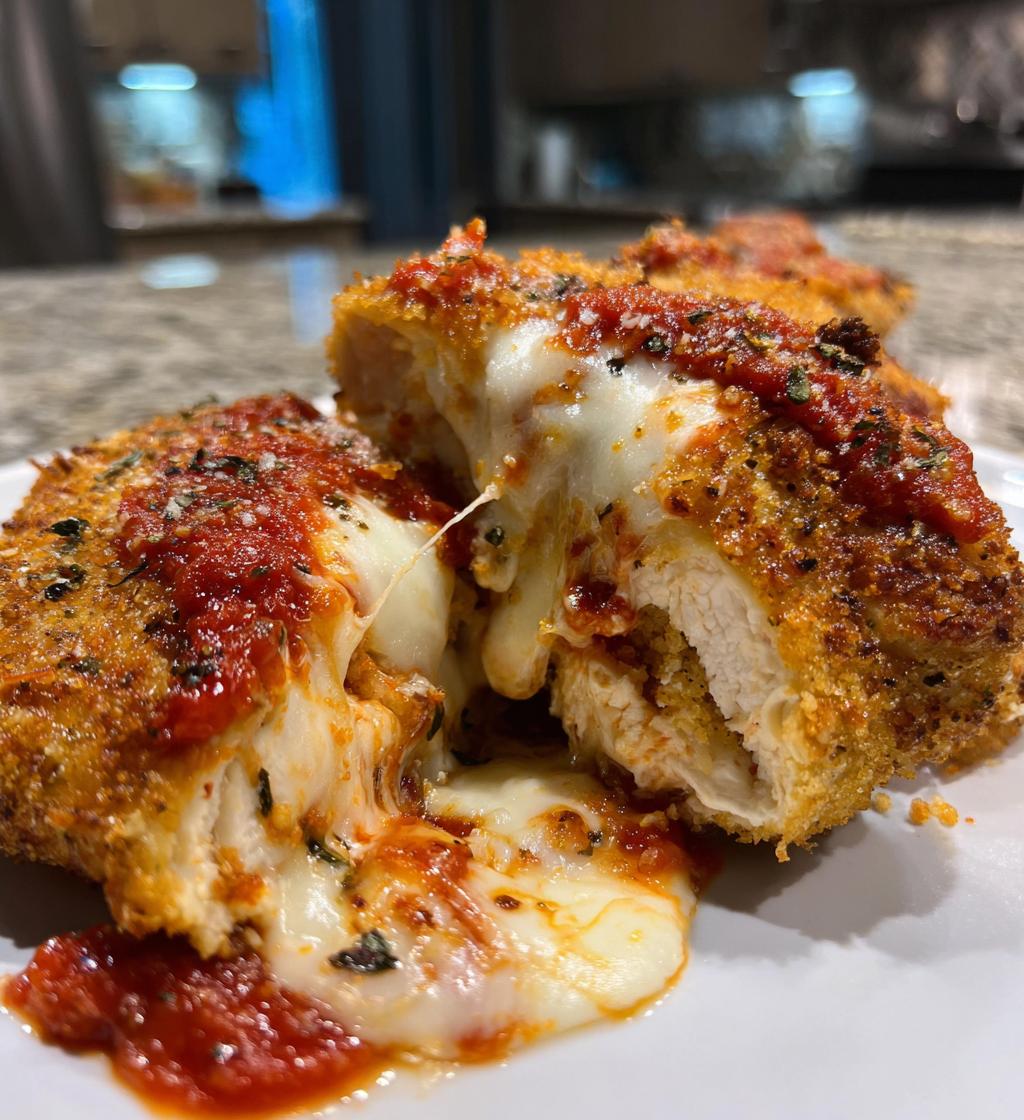 chicken parmesan stuffed with cream cheese - detail 1