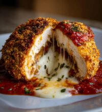 chicken parmesan stuffed with cream cheese