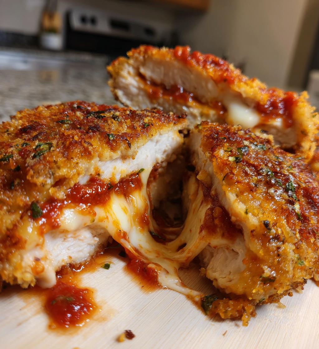 chicken parmesan stuffed with cream cheese