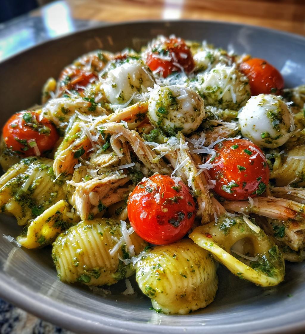 chicken pesto pasta salad - detail 1