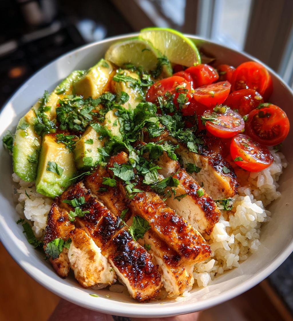 chicken rice avocado bowl