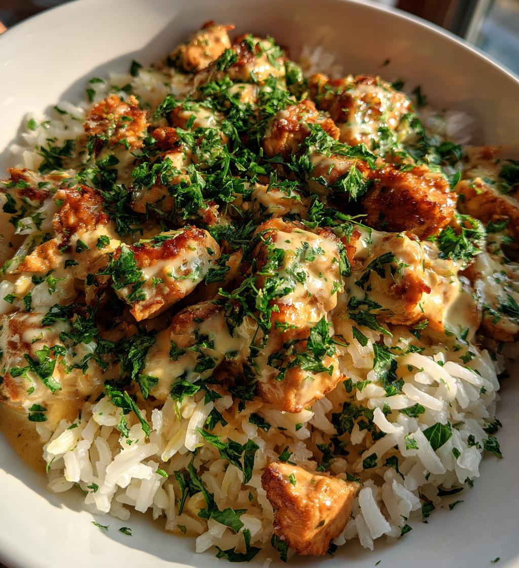 chicken rice bowls creamy garlic sauce - detail 1