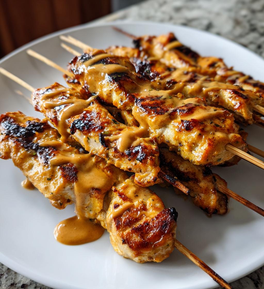 chicken satay with easy thai peanut sauce