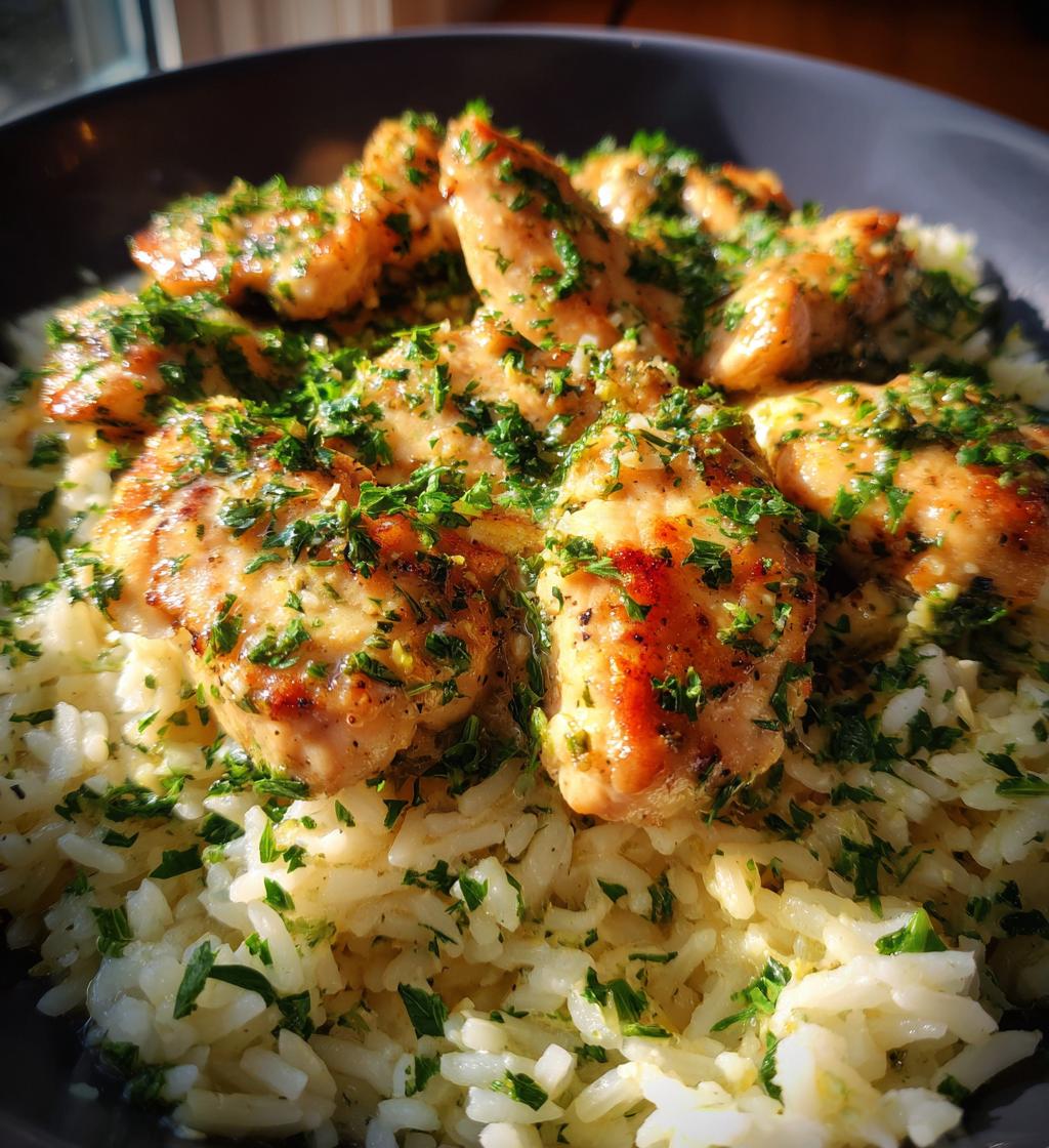 chicken scampi with garlic parmesan rice - detail 1