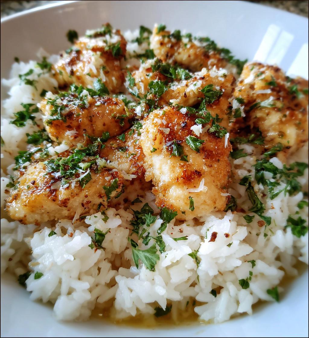 chicken scampi with garlic parmesan rice - detail 1