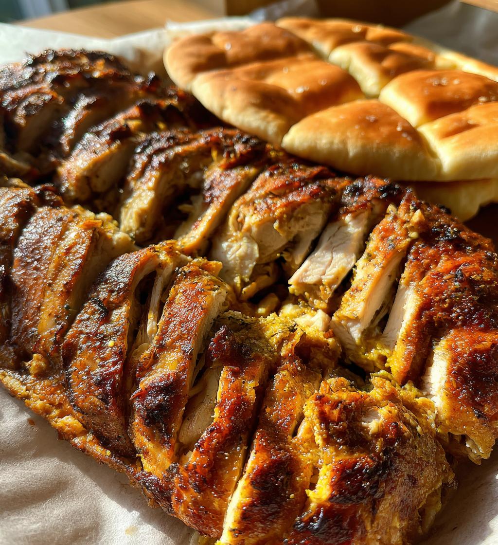 chicken shawarma in a loaf pan - detail 1
