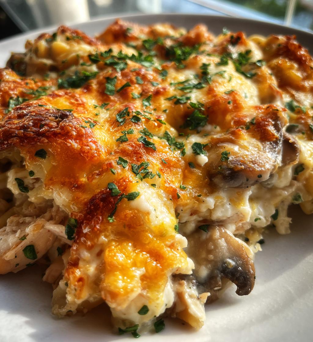 chicken tetrazzini pasta bake
