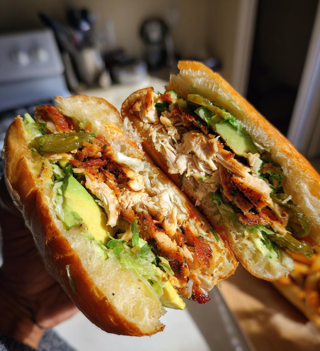 chicken torta sandwich - detail 1