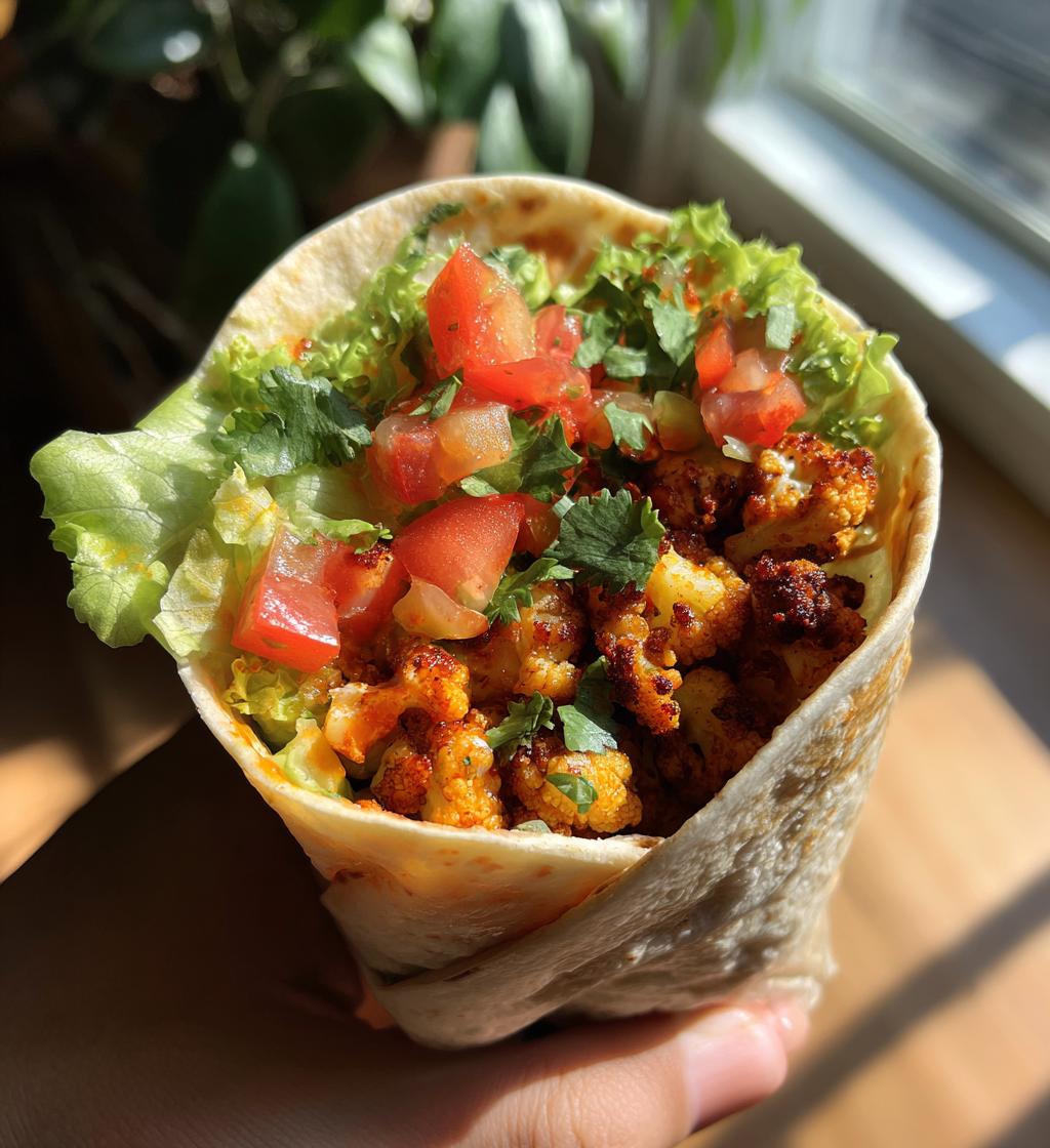 chili lime chickpea cauliflower wrap