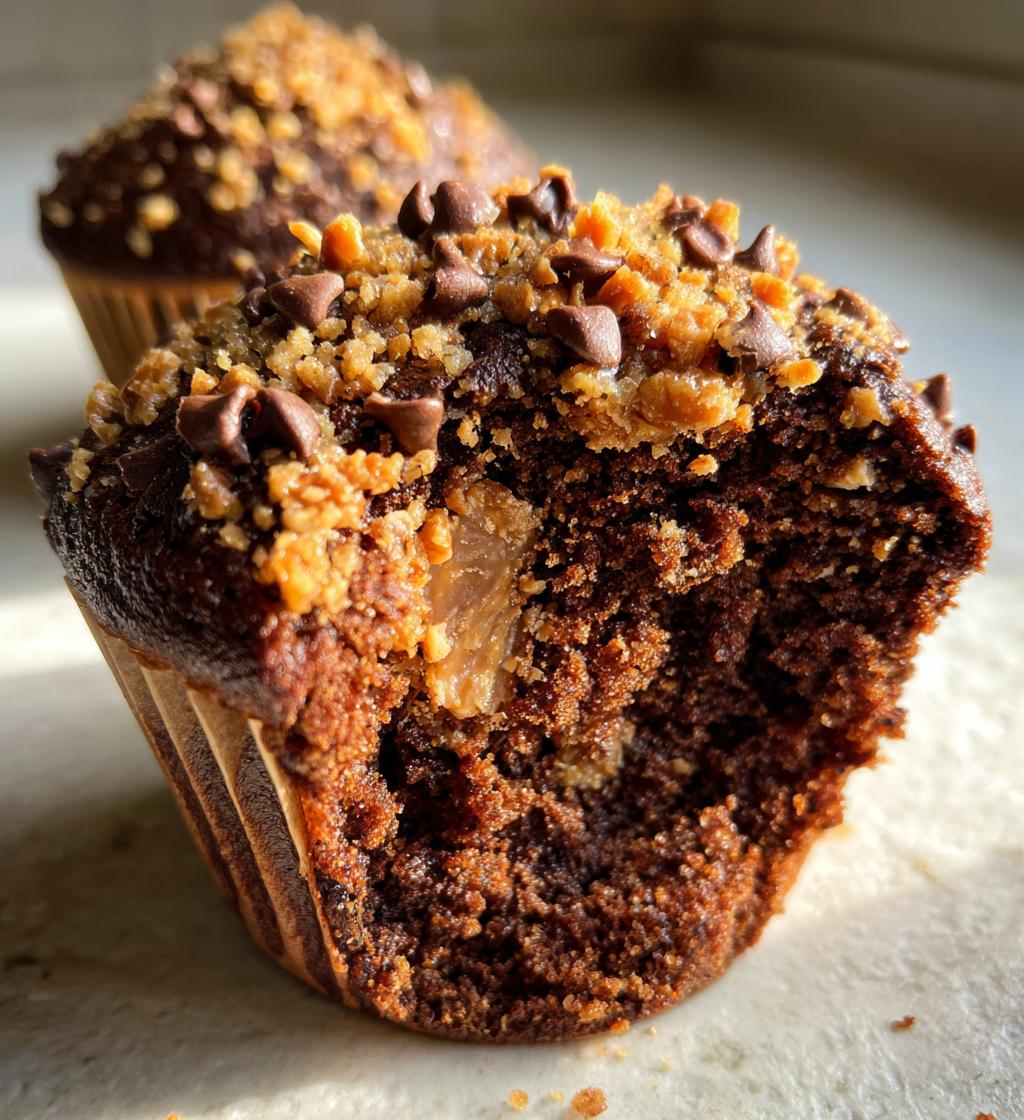 chocolate coffee toffee crunch muffins - detail 1
