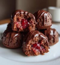 chocolate covered cherry brownie bombs