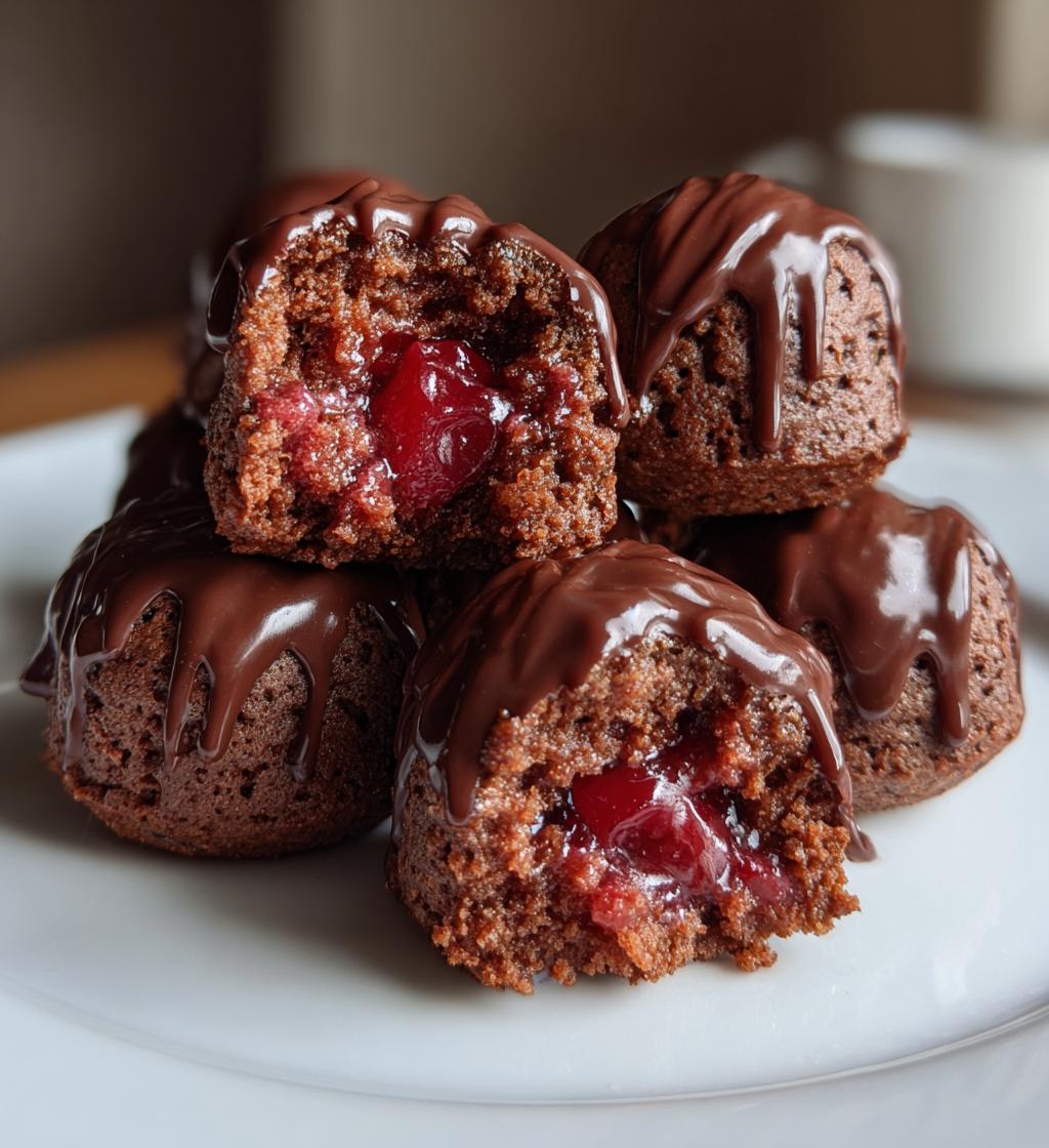 chocolate covered cherry brownie bombs