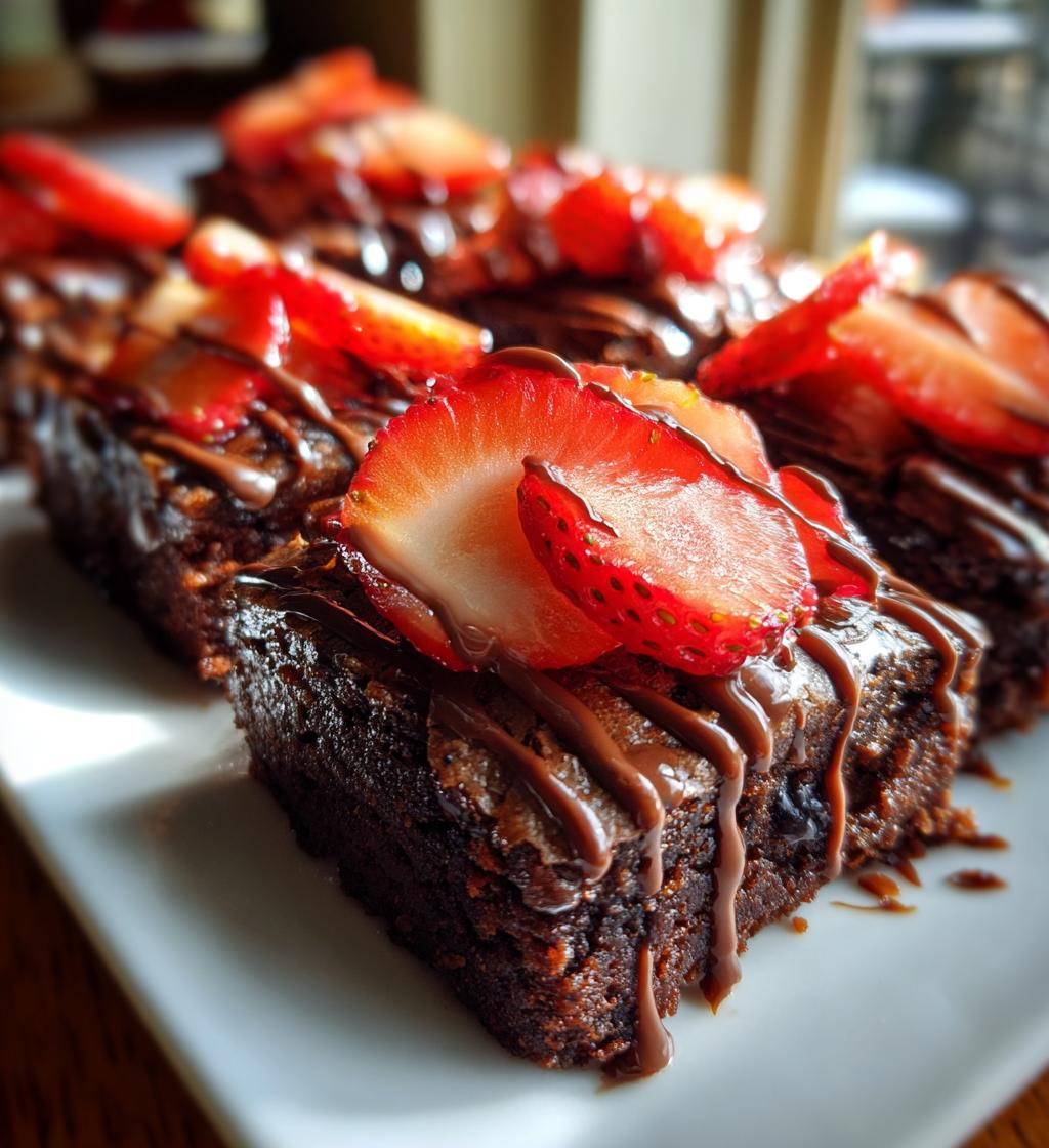 chocolate covered strawberry brownies