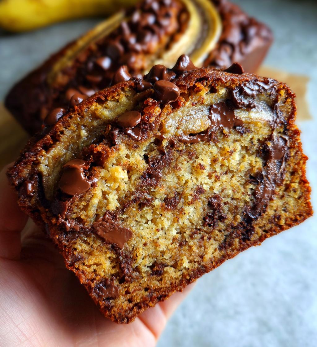 chocolate peanut butter banana bread - detail 1