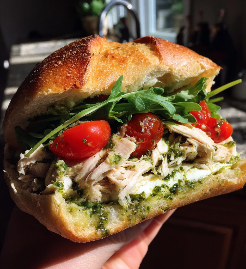 ciabatta chicken pesto sandwich