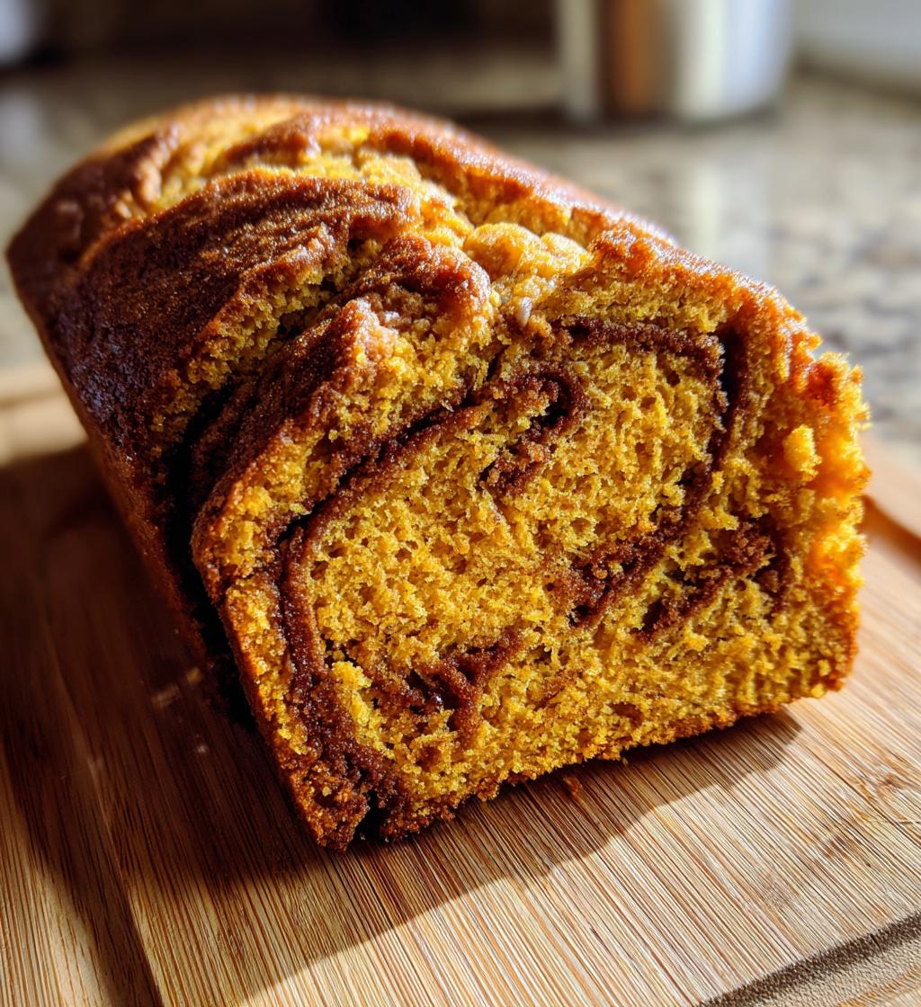 cinnamon roll pumpkin bread - detail 1