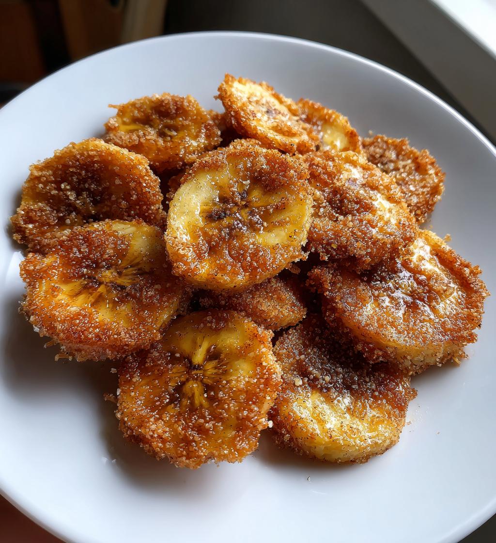 cinnamon sugar air fryer banana chips - detail 1