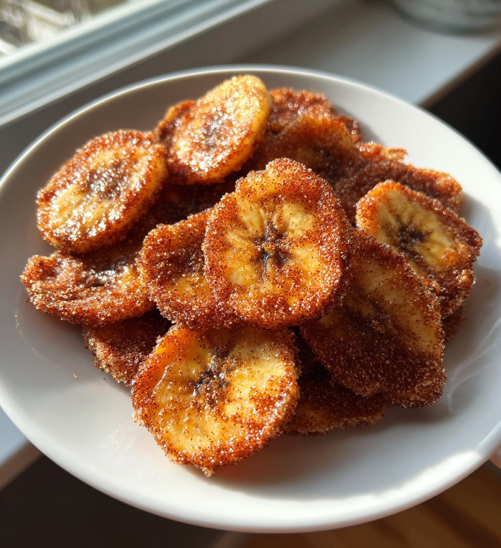 cinnamon sugar air fryer banana chips