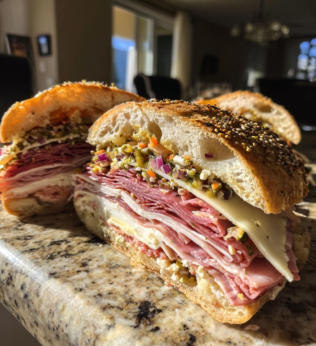 classic italian muffuletta sandwich
