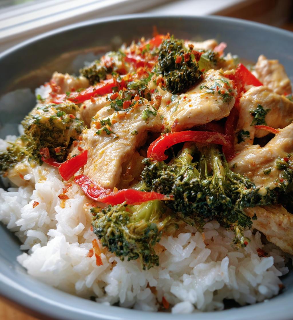 coconut chicken rice bowl