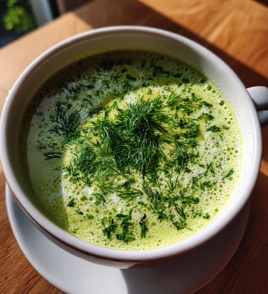 cold cucumber soup with yogurt and dill - detail 1