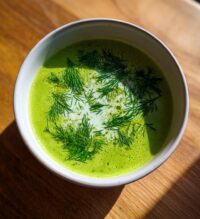 cold cucumber soup with yogurt and dill