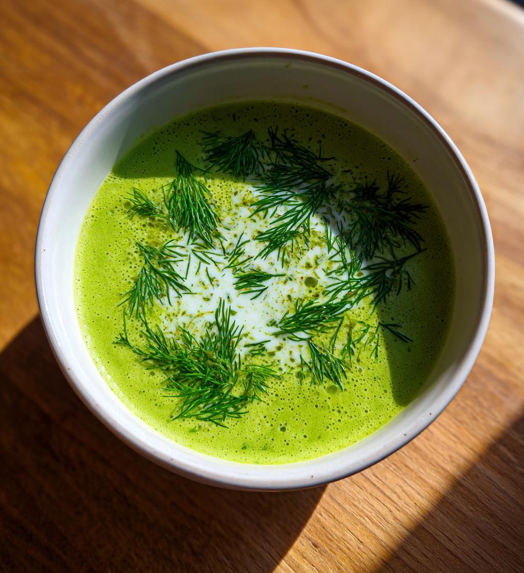 cold cucumber soup with yogurt and dill