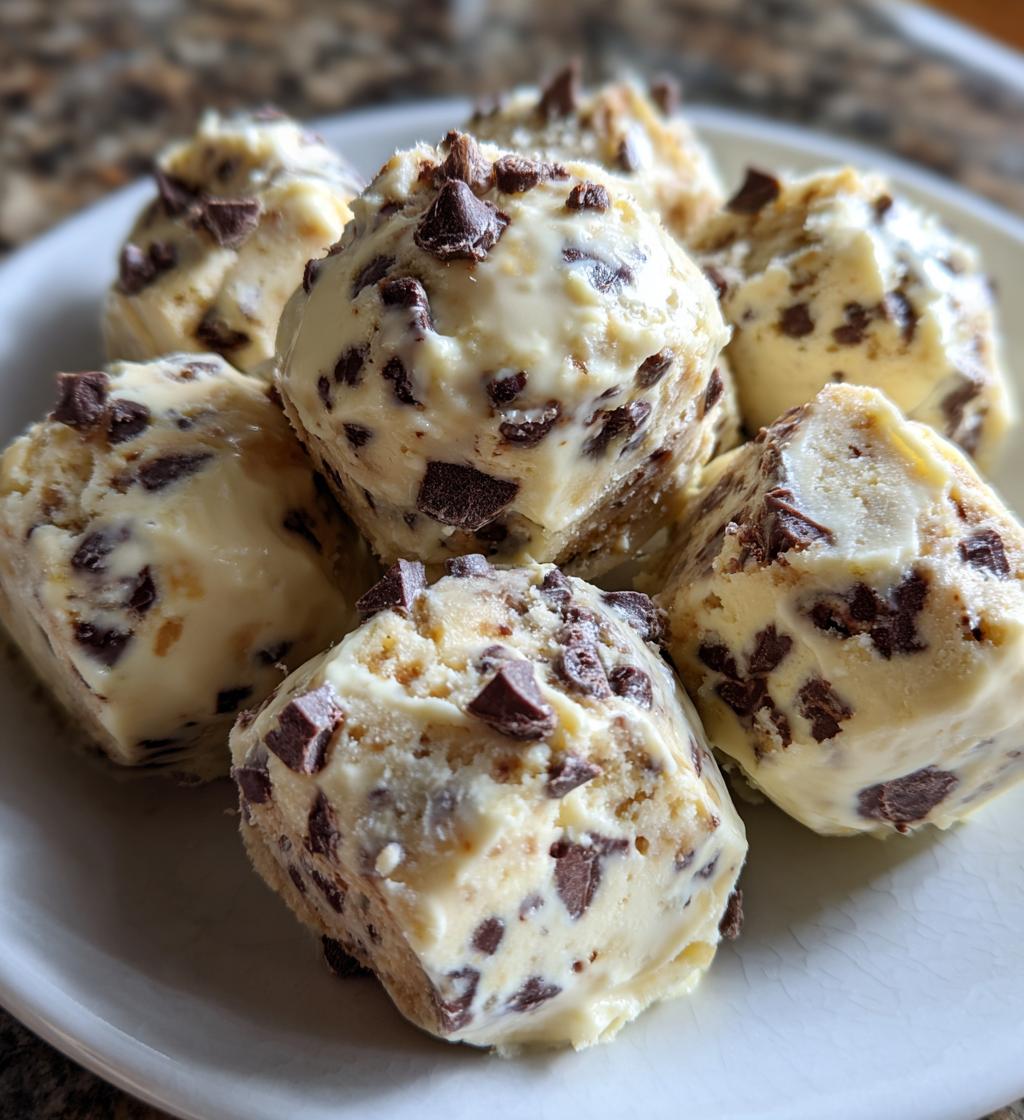 cookie dough frozen yogurt bites - detail 1
