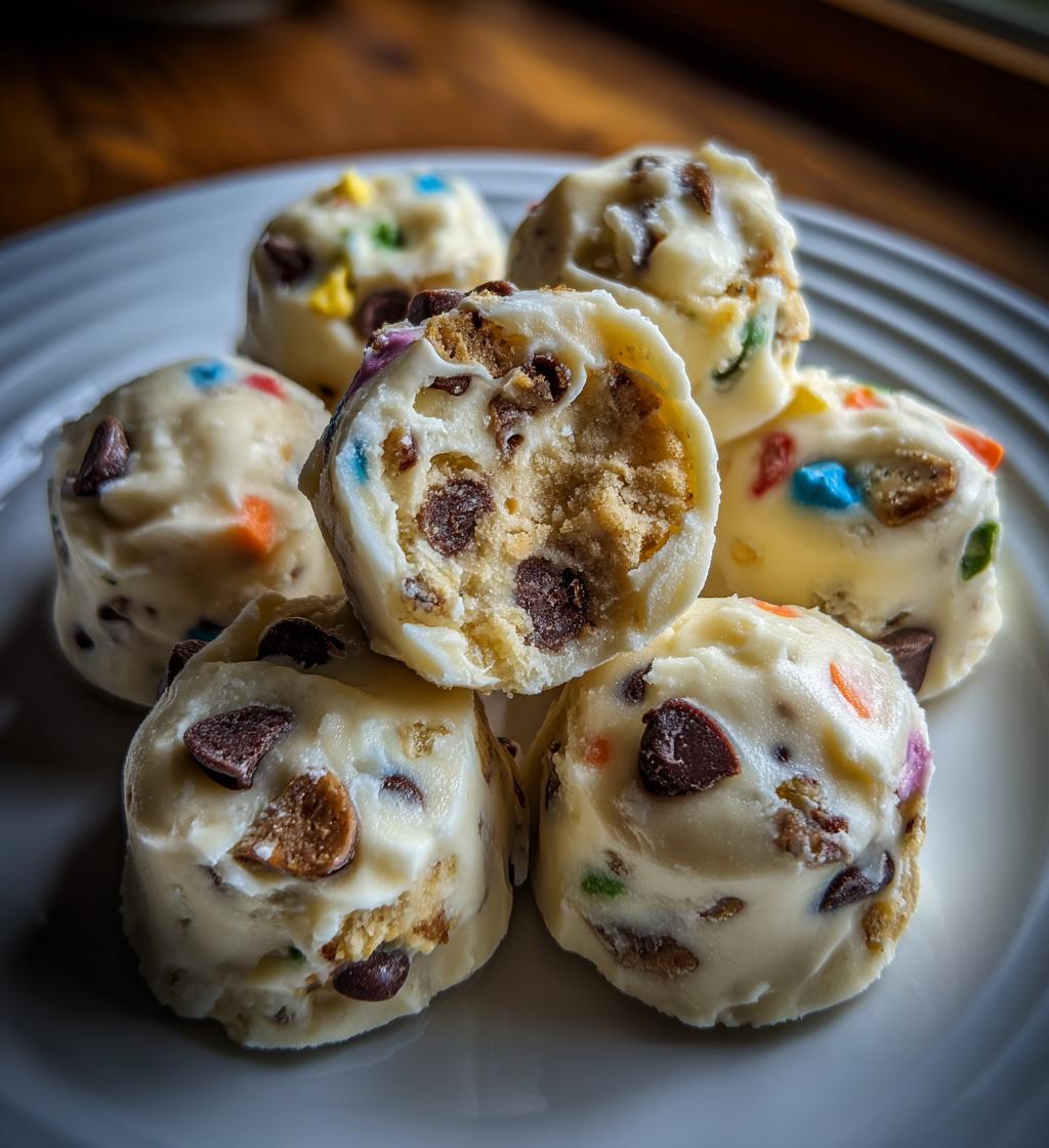 cookie dough frozen yogurt bites