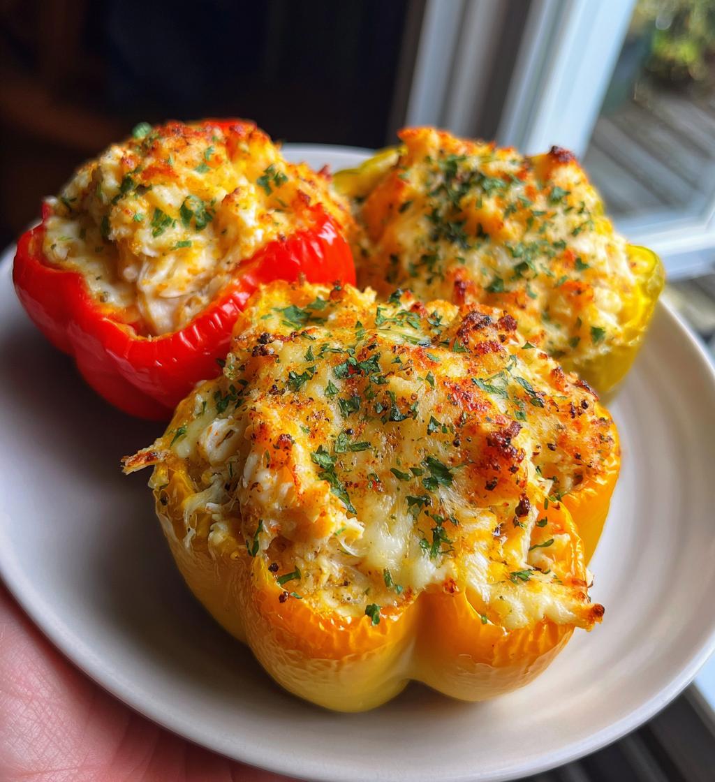 crab and shrimp stuffed bell peppers