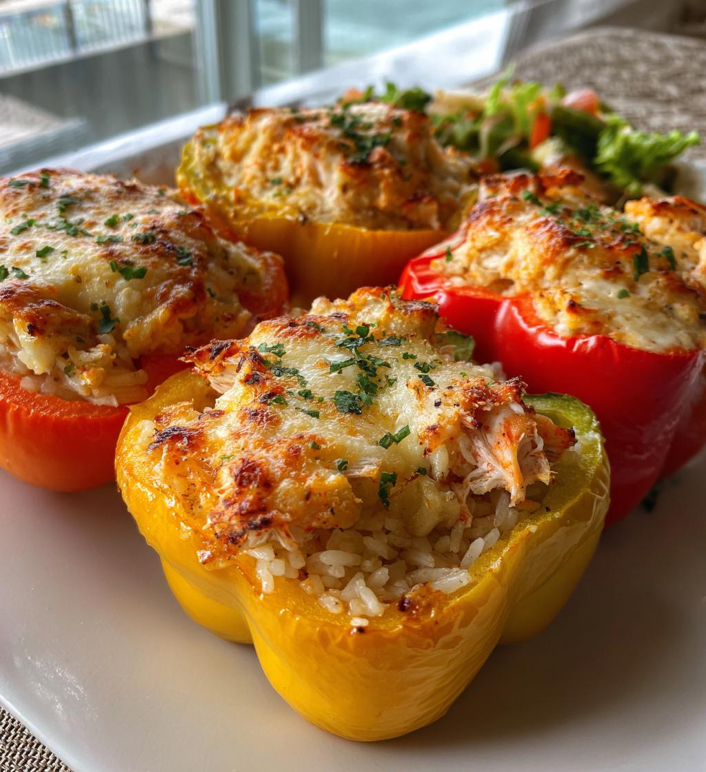 crab and shrimp stuffed bell peppers