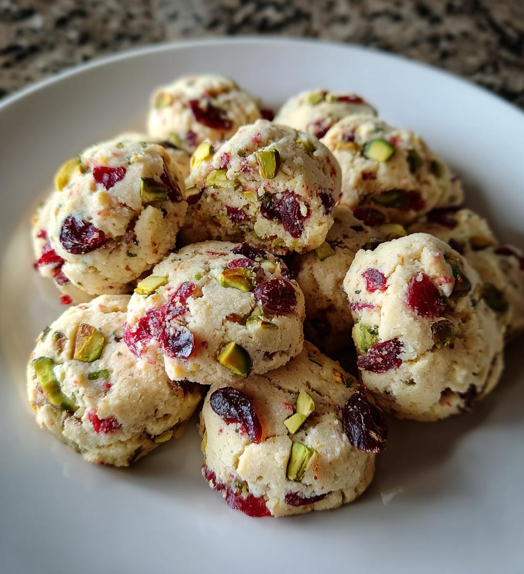 cranberry pistachio shortbread cookies
