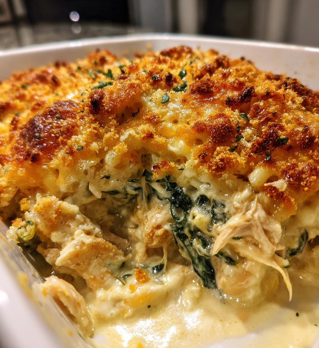 creamy chicken and spinach casserole