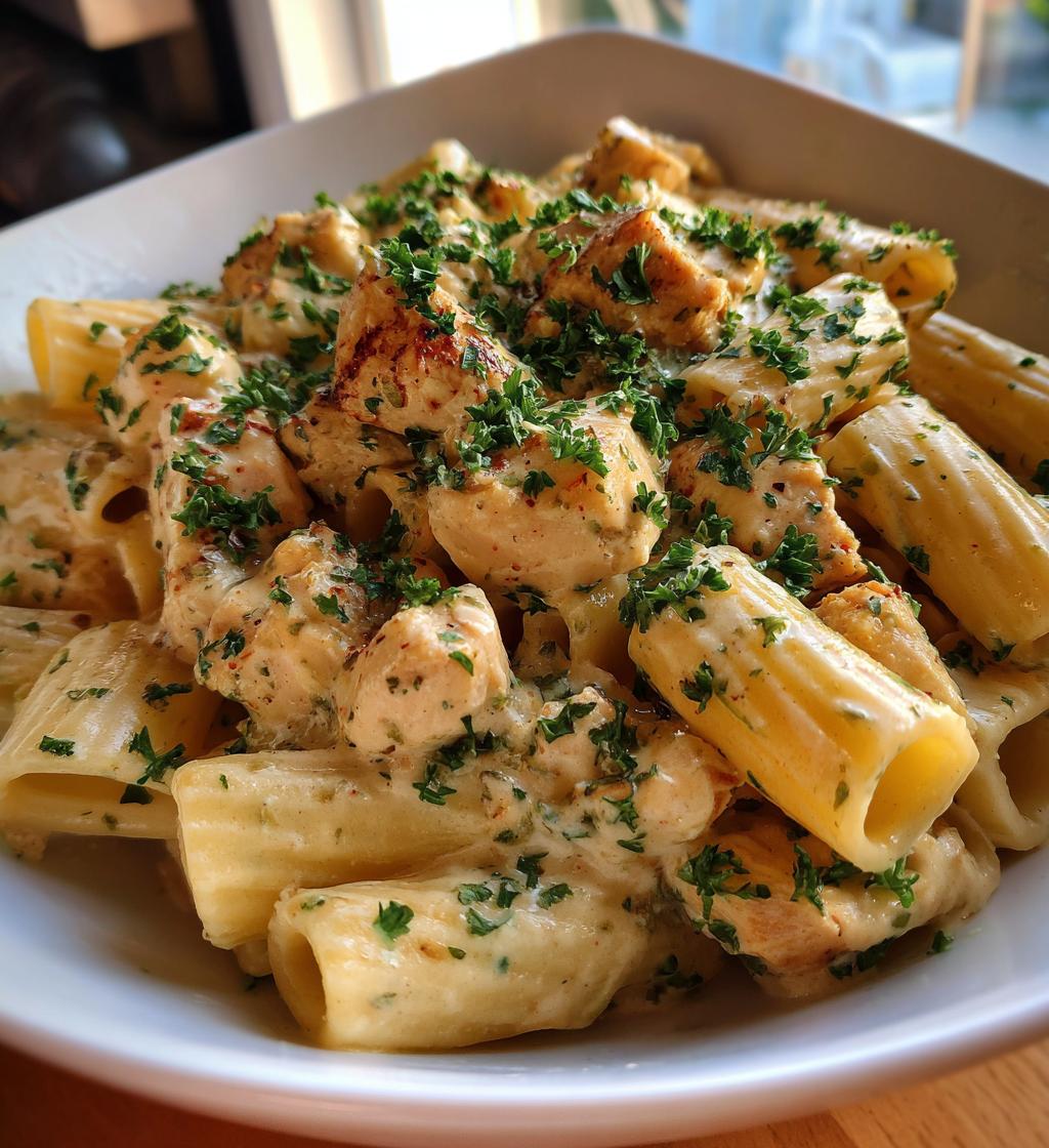 creamy garlic butter chicken rigatoni easy homemade recipe - detail 1