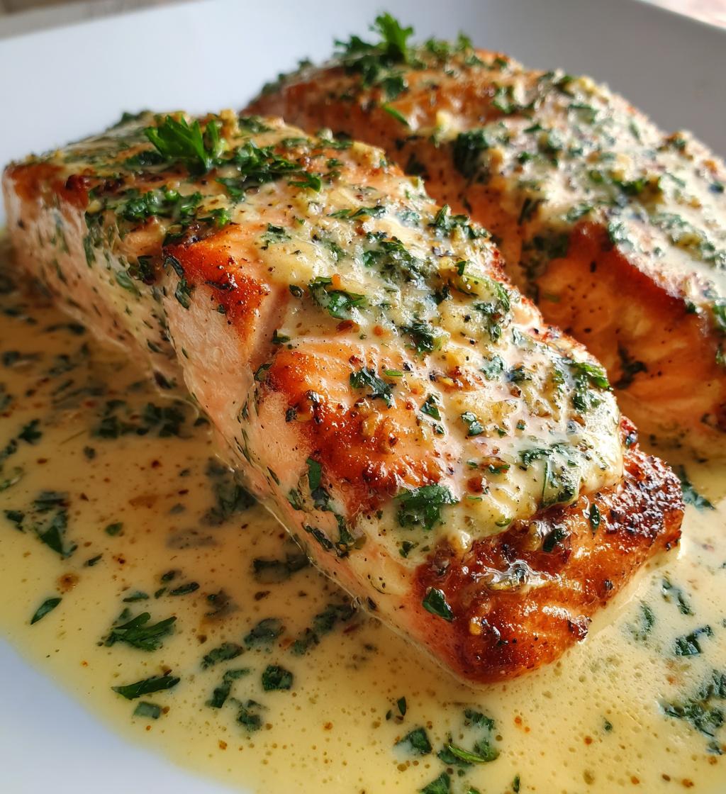 creamy garlic marry me salmon - detail 1