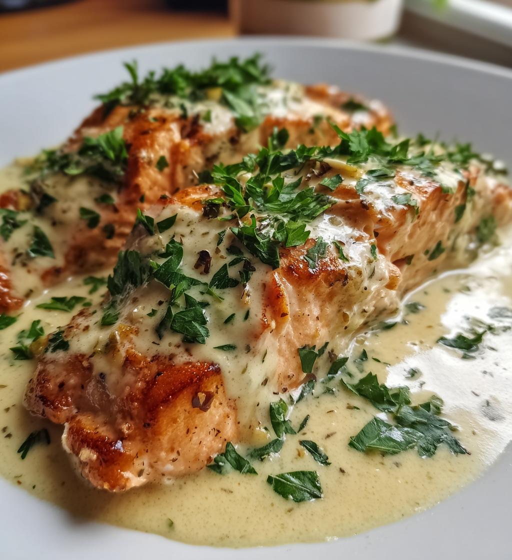 creamy garlic marry me salmon - detail 1
