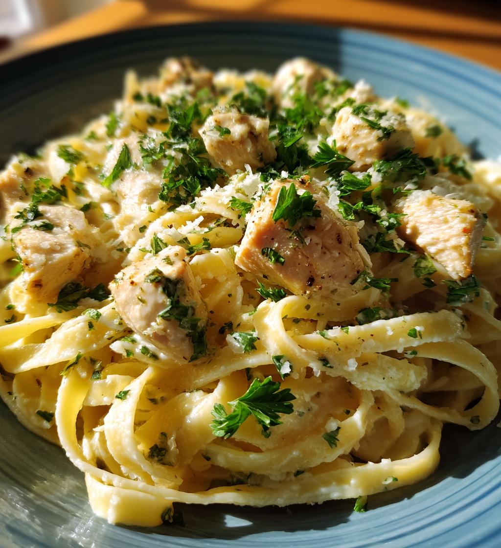 creamy garlic parmesan chicken pasta