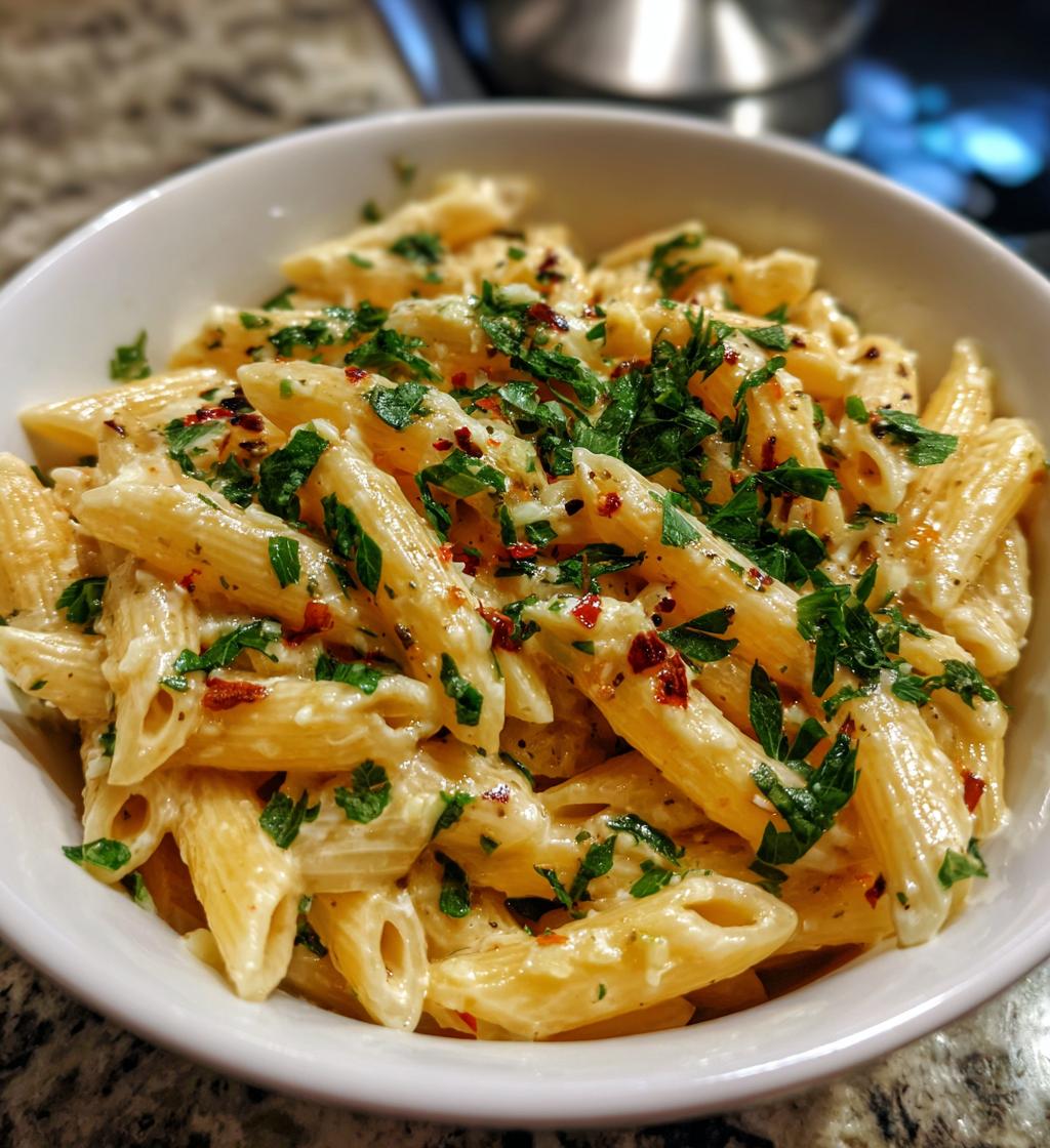 creamy garlic penne pasta a comforting indulgence - detail 1
