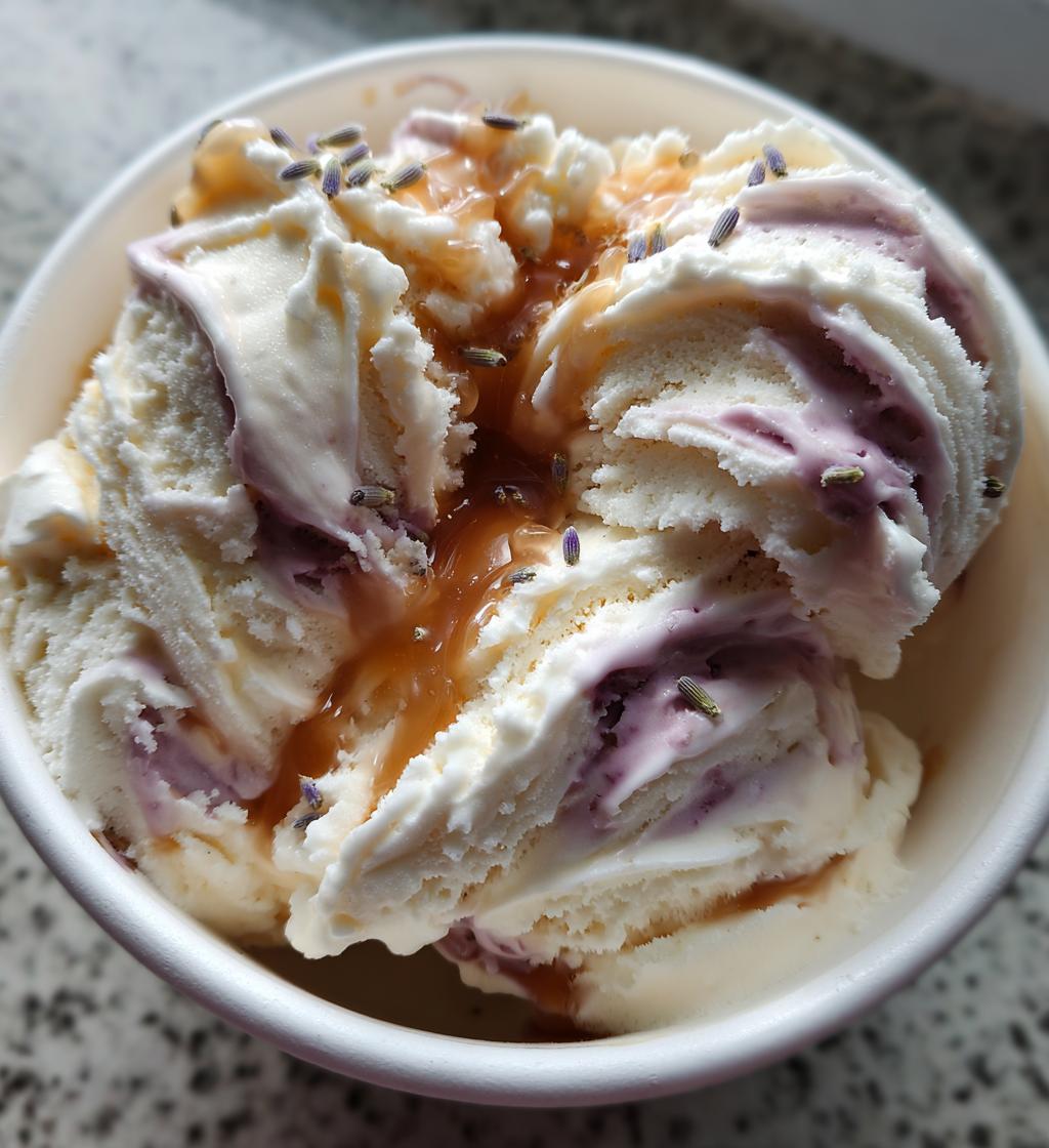 creamy honey lavender ice cream
