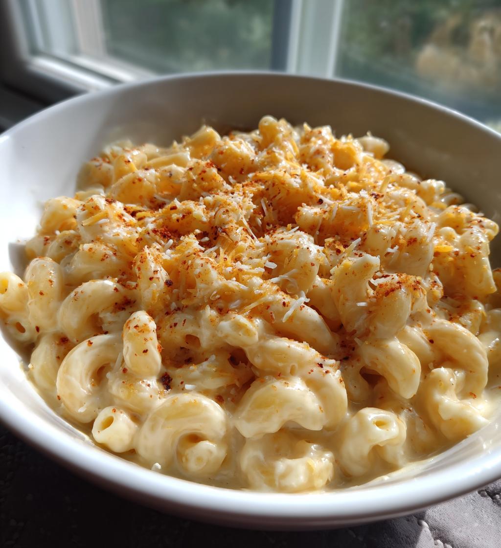 creamy mac and cheese soup - detail 1