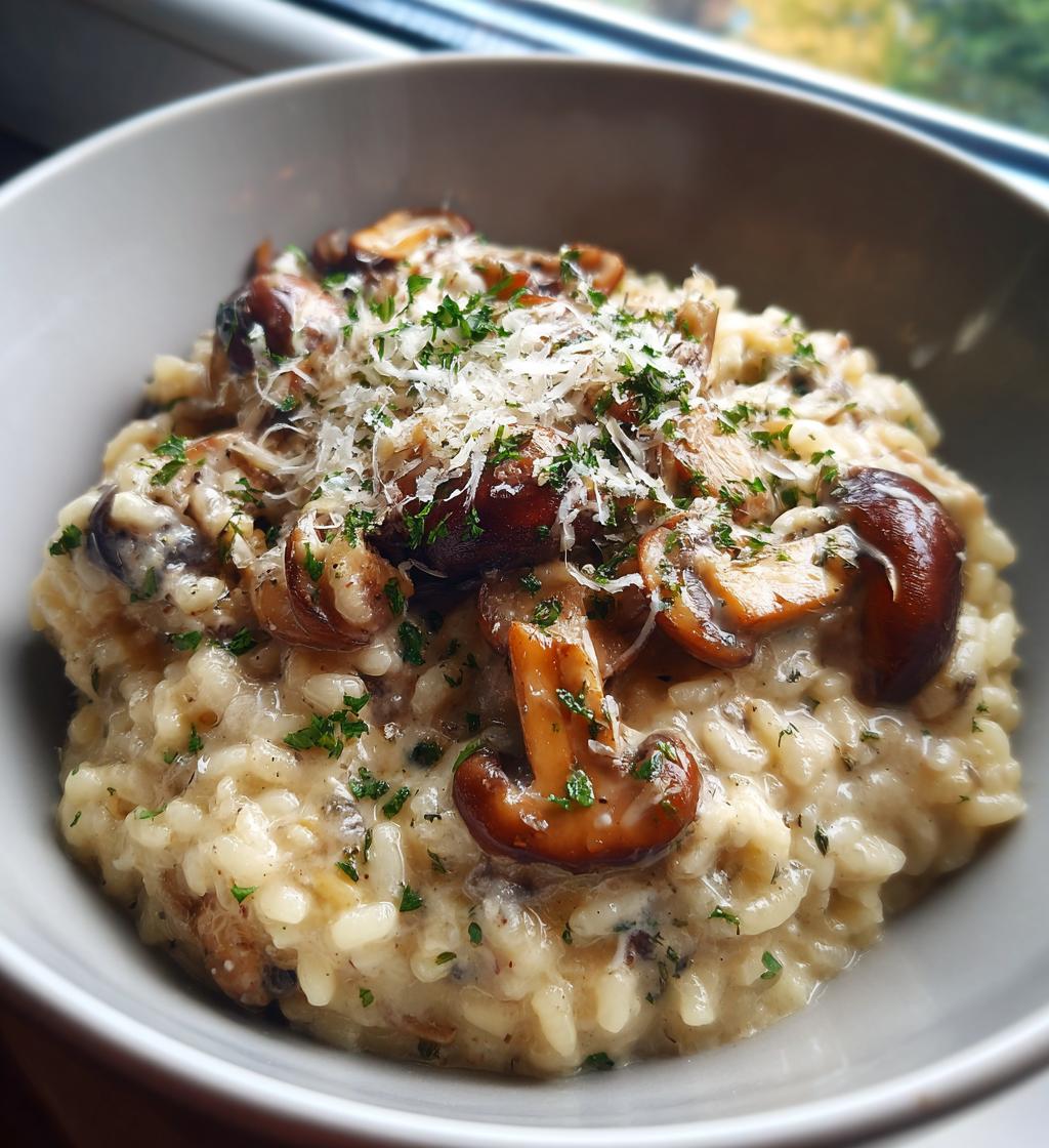 creamy mushroom risotto - detail 1