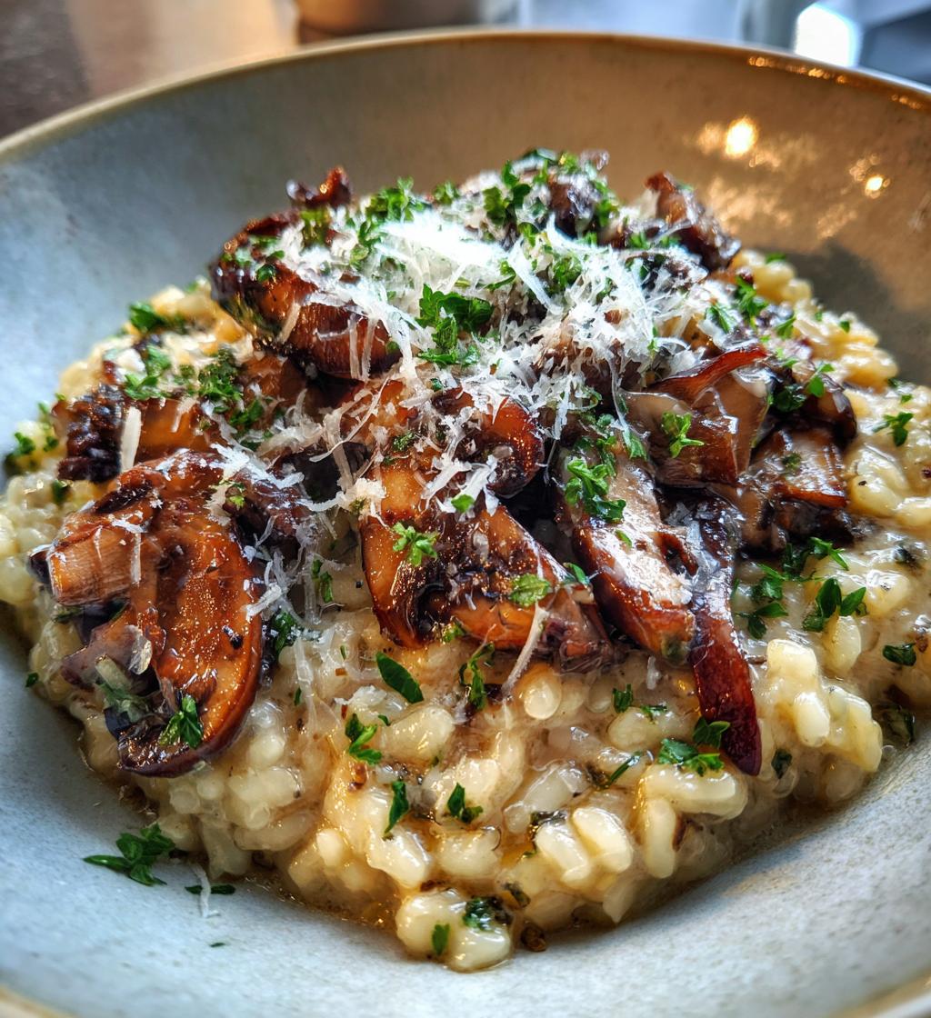 creamy mushroom risotto - detail 1